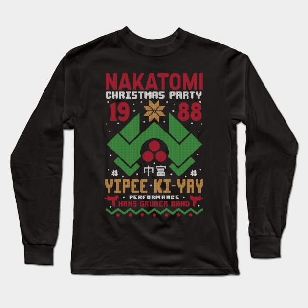 Nakatomi Christmas Party Long Sleeve T-Shirt by Tronyx79